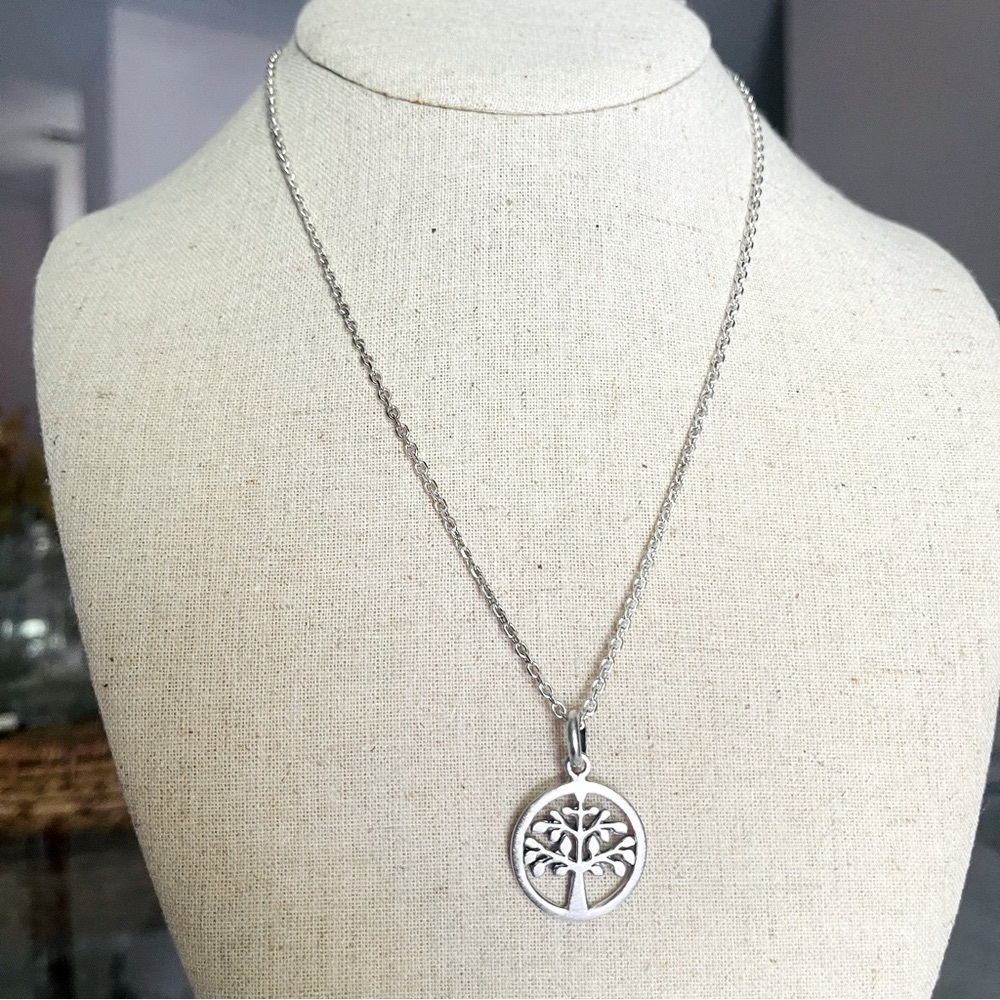 Sterling Silver necklace + Tree of Life Charm Pendant🌳